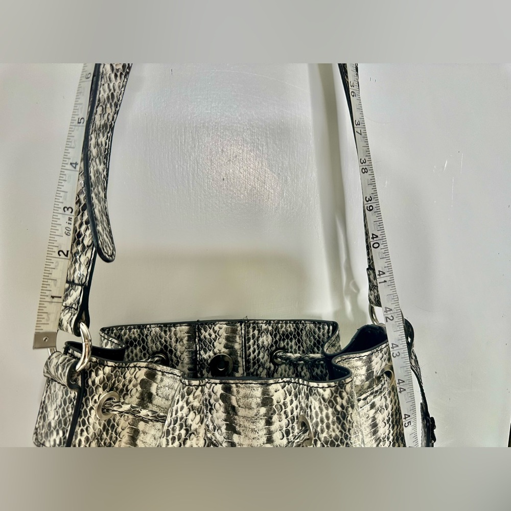 Nine West Reptile Print Drawstring Crossbody Buck… - image 6